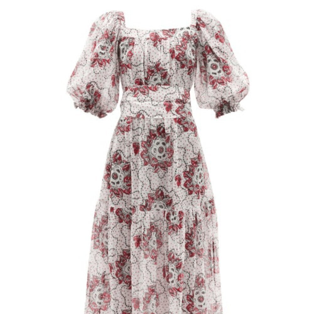 Nwt The Vampire's Wife The Guardian Meadow Rose Print Cotton Poplin Dress Us 8 — image 8 of 8